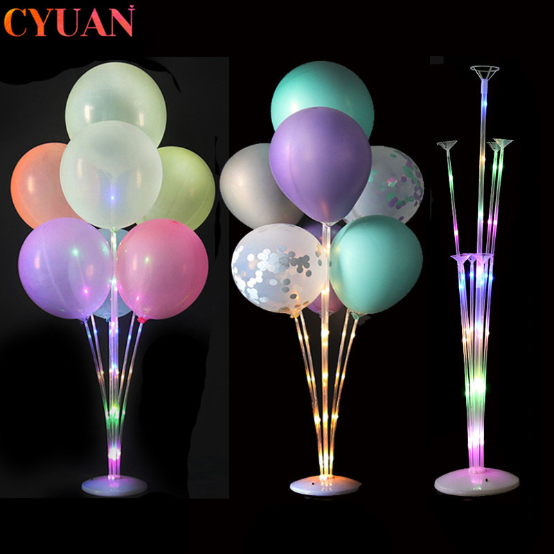 Lighting Bolt Decor - 1/2 セット Led ライトエアボールスタンドホルダー列子供の誕生日パーティーバルーンスティック結婚式の装飾バルーンヘリウムグロボス大人のバルーン