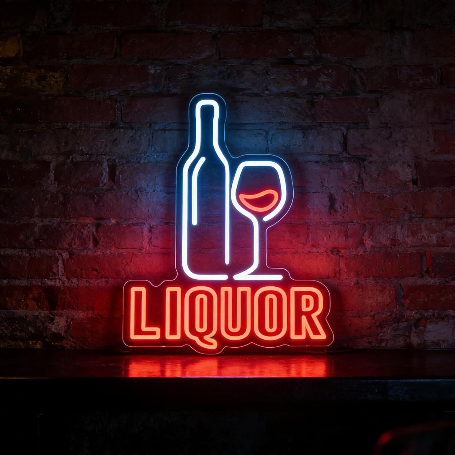 Restaurant Lighting Decoration - リキュールネオンサインUSB調光LEDライト、バー、パブ、レストラン、ナイトクラブ、ビジネス、店舗、オープンサイン、壁飾り、ビジネスバーサイン用
