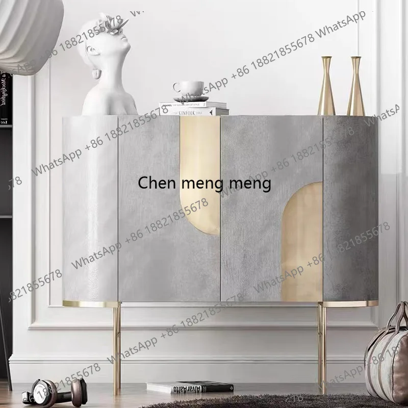 Decor Lighting Discount - 割引価格の軽奢風シンプル玄関キャビネット モダンイタリアンサイドキャビネット ミニマリスト玄関装飾キャビネット 収納扉付き