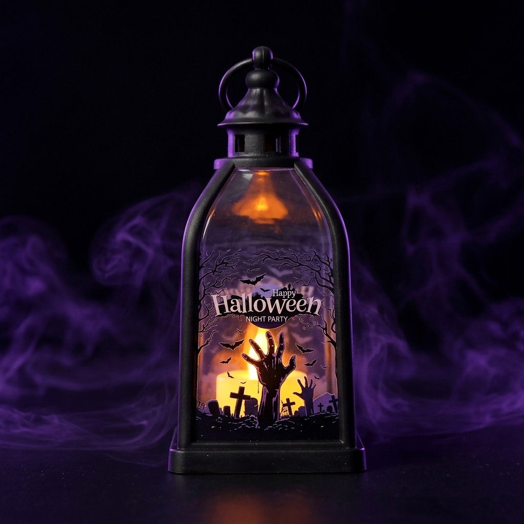 Lighting Decor House - ハロウィンゴーストキャッスルテーマの吊り下げ式LEDランタンランプ ハロウィン炎ライト装飾小道具 テーマパーティーお化け屋敷用