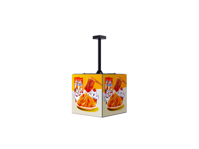 Restaurant Lighting Decoration - Signgic ホイスト式5面キューブLEDライトボックス 吊り下げ式照明広告ディスプレイ 店舗・カフェ・レストラン・モール装飾用