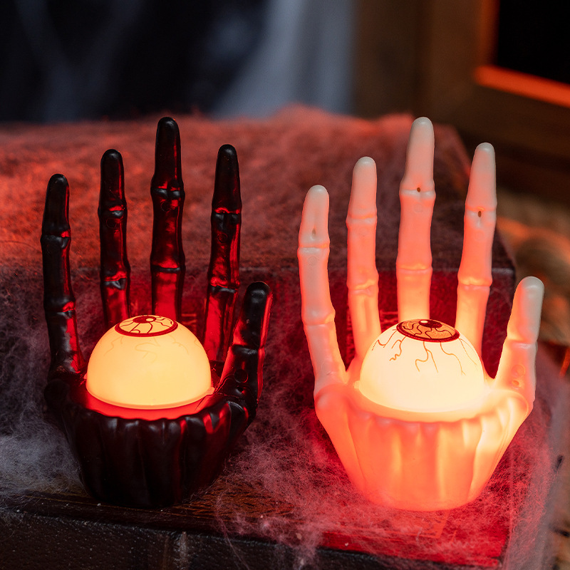 Lighting Decor House - 1-10 個ハロウィンパーティーテーブル装飾小道具カボチャライトゴーストハンドお化け屋敷シーンのセットアップとホリデー雰囲気用