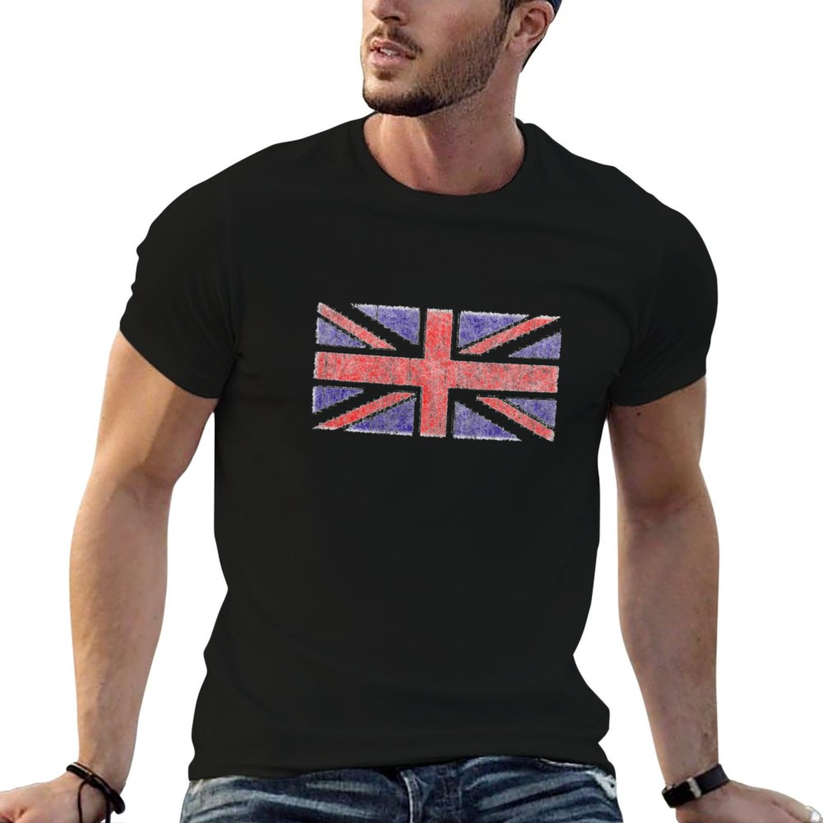 Union Lighting & Decor - ヴィンテージ英国ユニオンジャック旗Tシャツライトアスレチック半袖Tシャツ