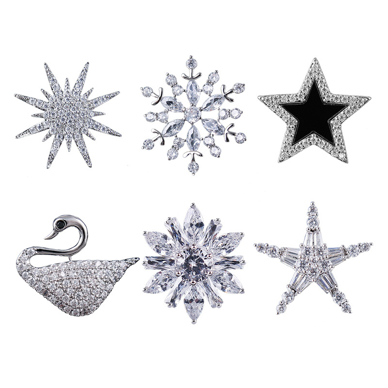 Elegant Decor & Lighting Llc - 高級ファッションクリスタル六芒星タイピン - ヒジャブ、襟、コサージュ、スカーフ用のエレガントなアクセサリー