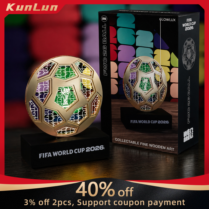 Decor Lighting Fans - FIFAワールドカップ ゴールデンサッカーボール LEDデスクランプ アクリルナイトライト ファンケーブデコレーション 公式ライセンス商品