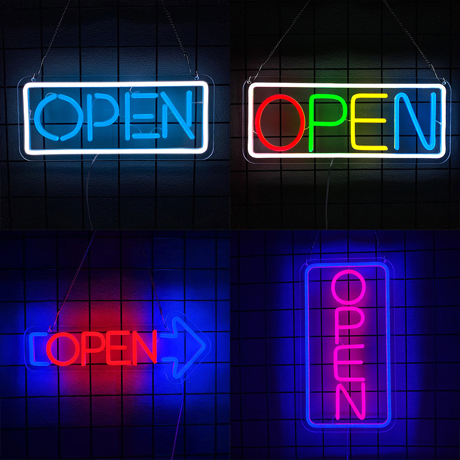 Restaurant Lighting Decoration - オープンシリーズネオンサイン 壁飾り用、レストラン装飾用ライトアップサイン、オフィス、コンビニ、バー、ホテル、クラブ、サロン、USB電源