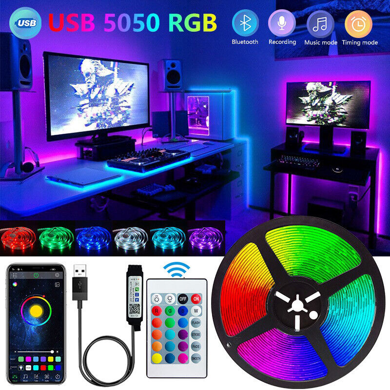 Lighting Bolt Decor - Bluetooth 5050 LEDストリップライト,スマートアプリケーション,リモコン,フレキシブルダイオードランプ,RGBテープ,ゲームルーム用バックライト,クリスマスデコレーション