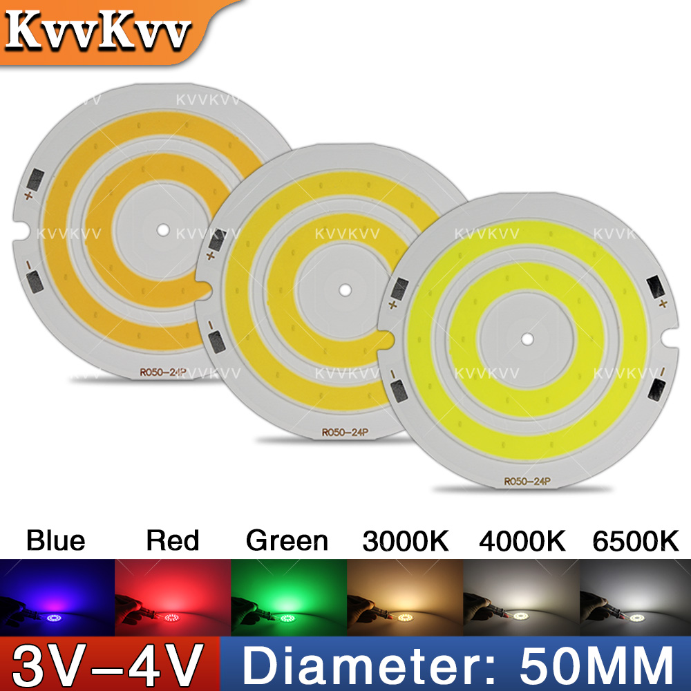 Lighting Decor House - 3V 4V丸型COB LEDランプ部品 3.7V電球 DIY作業灯 家庭用