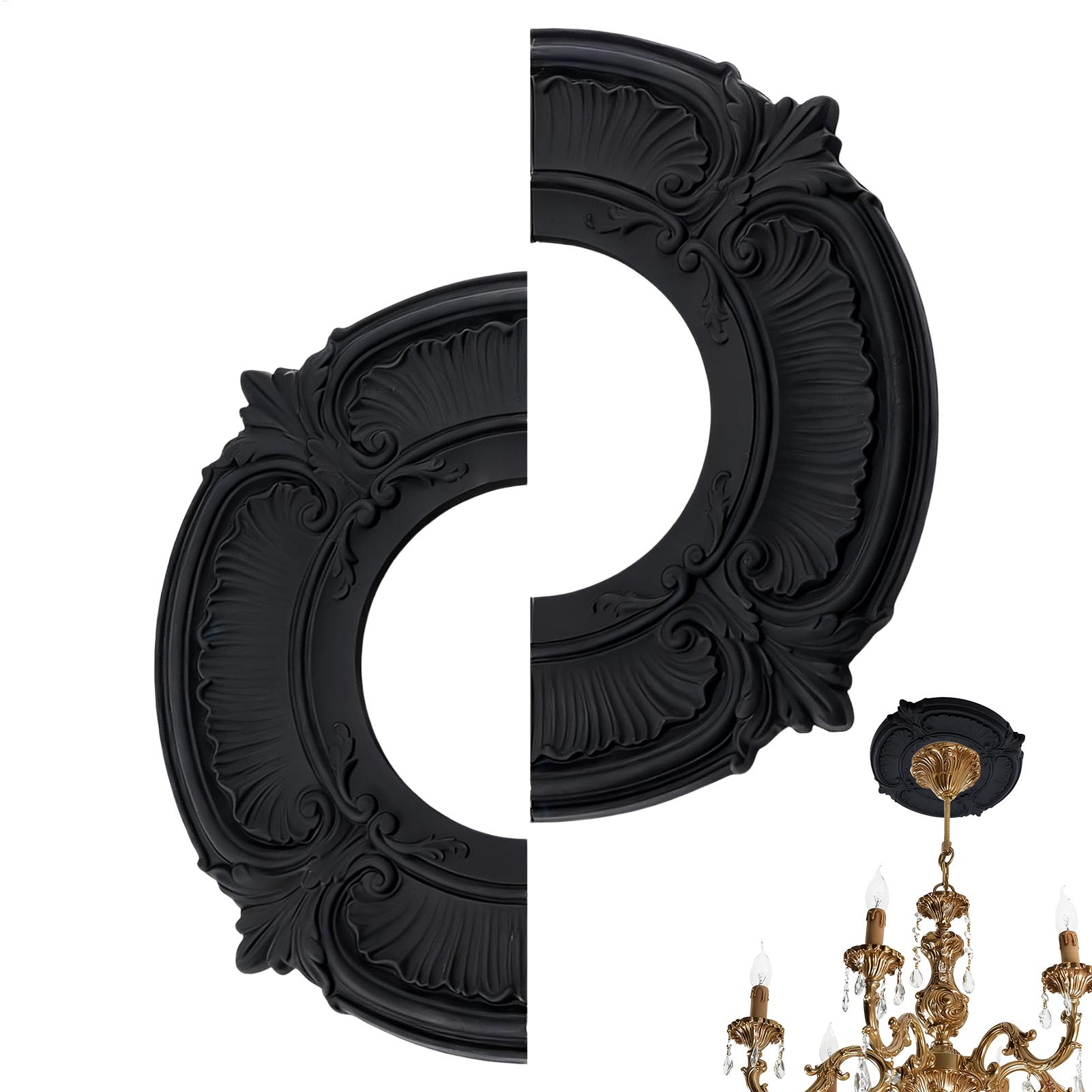 Decor Lighting Fans - ブラックスプリットシーリングライトメダリオンファンパネル装飾カバー リビングルーム、寝室、キッチン、玄関、アパート、寮、屋内、家庭用