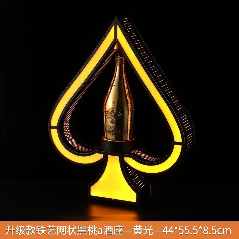 Lighting Decoration Stand - アイアンアートLEDライトアップワインボトルディスプレイスタンド、バー、クラブ、結婚式の装飾用イルミネーションワインラック