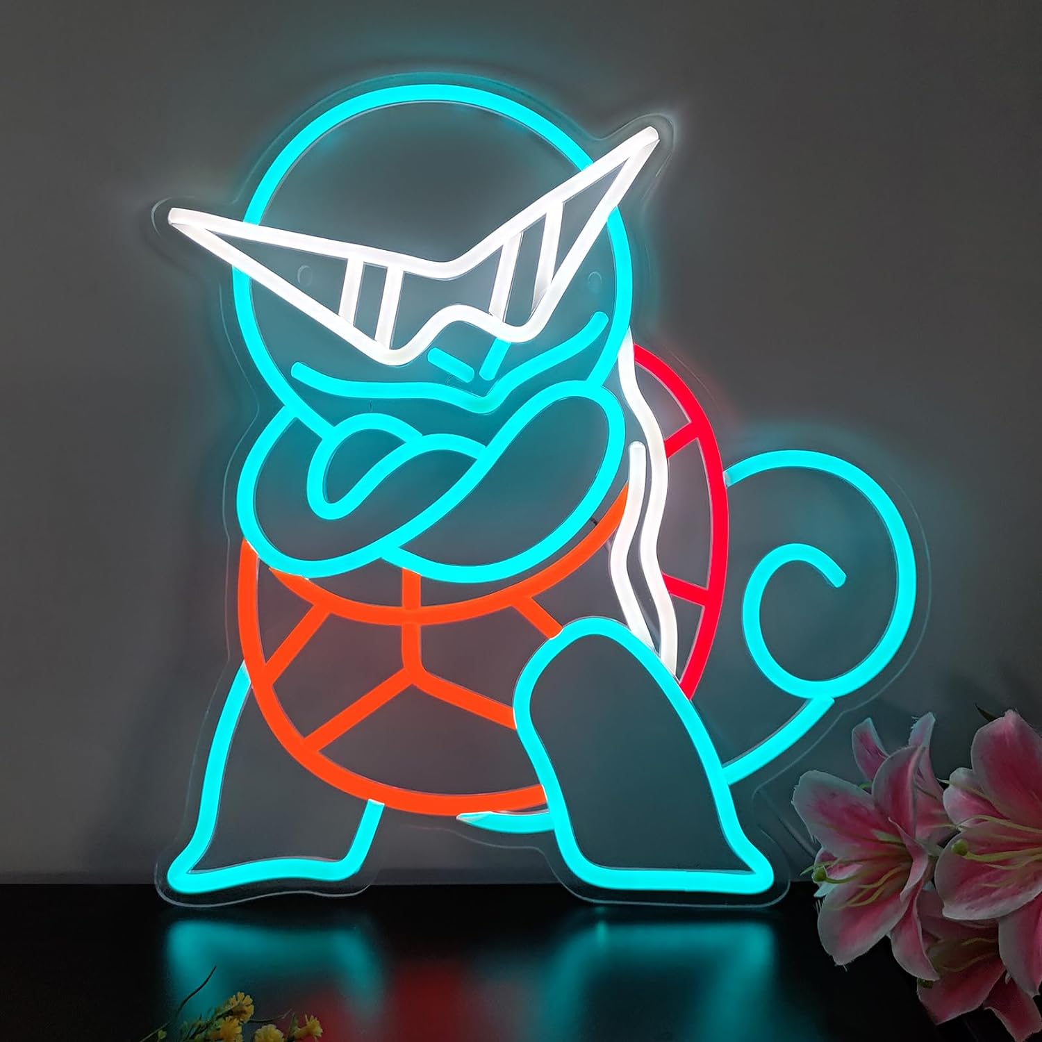 Decor Lighting Fans - ポケモン ゼニガメ ネオンサイン LEDウォールネオンライトサイン USB調光可能 クールブルーグロー