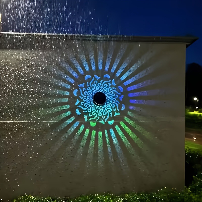 Lighting Decor Ideas - ソーラーLEDウォールライトマンダラプロジェクションランタン防水屋外中庭装飾ランプソーラーハンギングランタンガーデン用