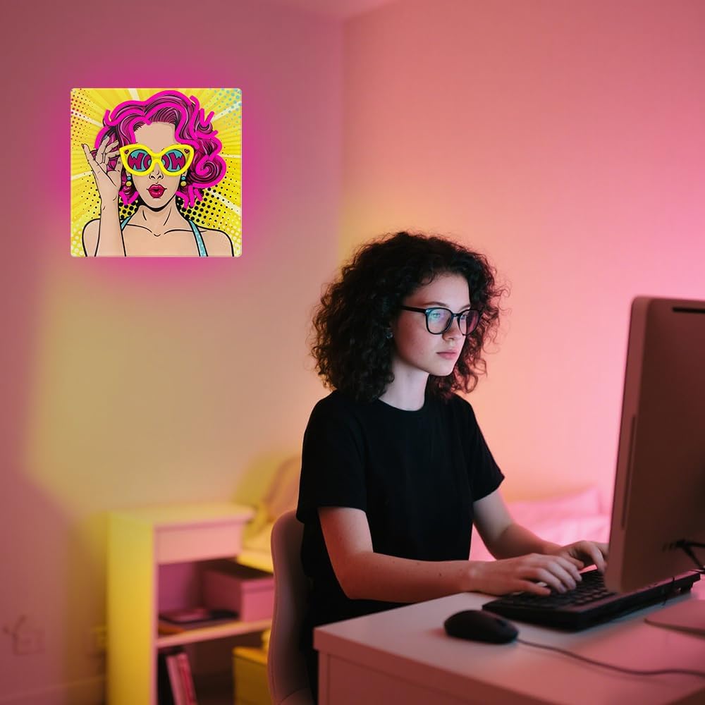 Wow Lady ネオンサイン 壁飾り用、ファッショナブルな - Lighting Decor Wow のレビューと価格