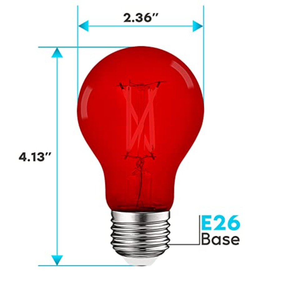 A19 エジソンLED電球、4.5W 60W相当、カラーガラ - Lighting Decor Outdoor のレビューと価格