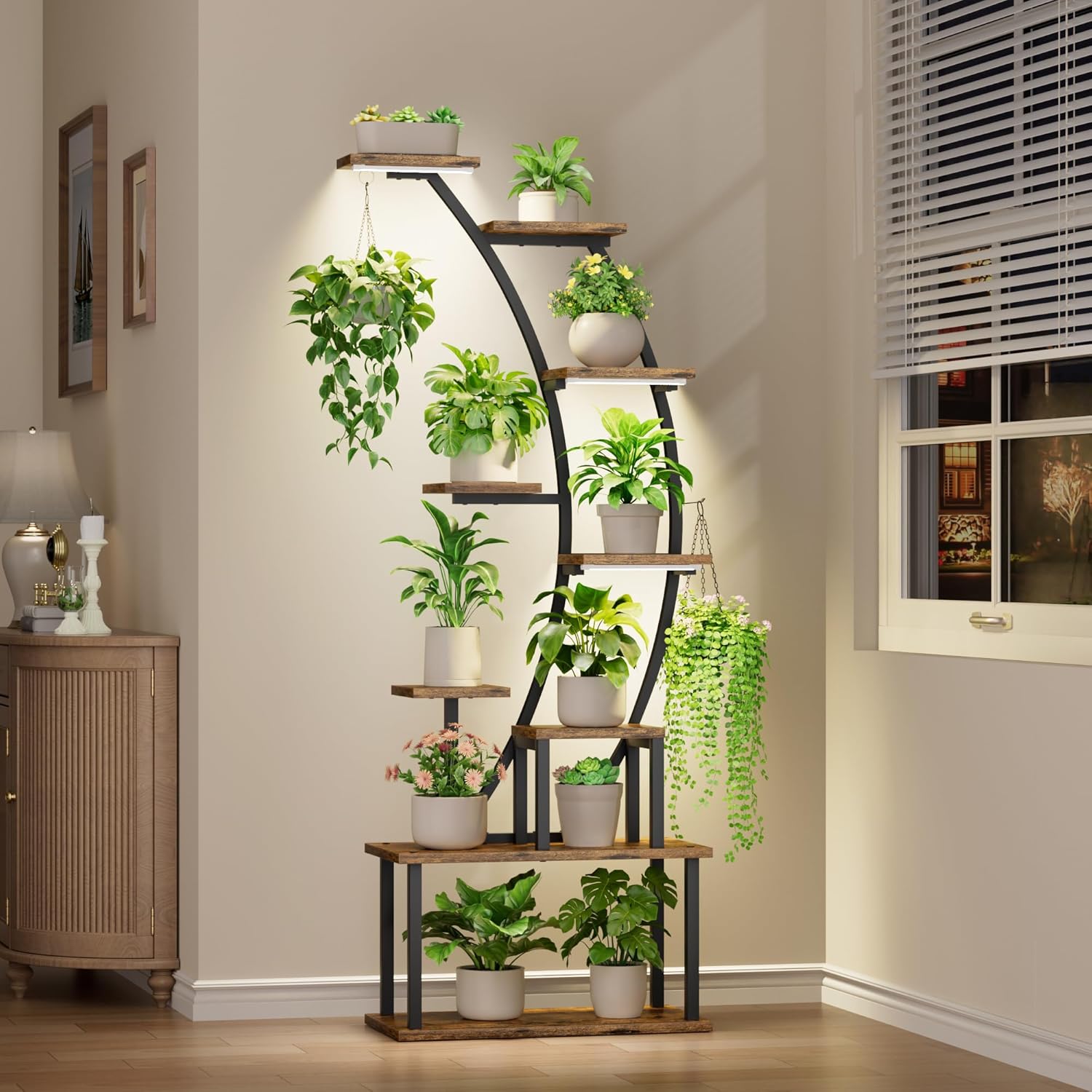 室内植物スタンド（育成ライト付き）、9段コーナー植物ホルダー - Lighting Decoration Stand のレビューと価格