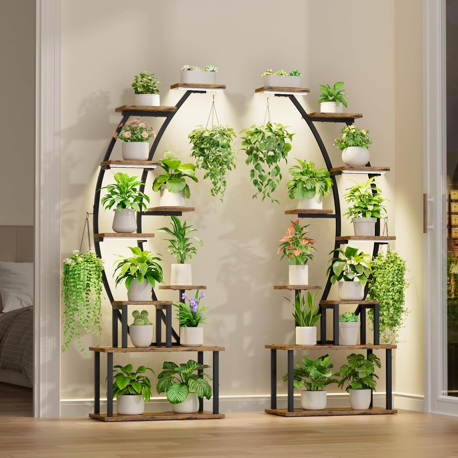 室内植物スタンド（育成ライト付き）、9段コーナー植物ホルダー - Lighting Decoration Stand のレビューと価格