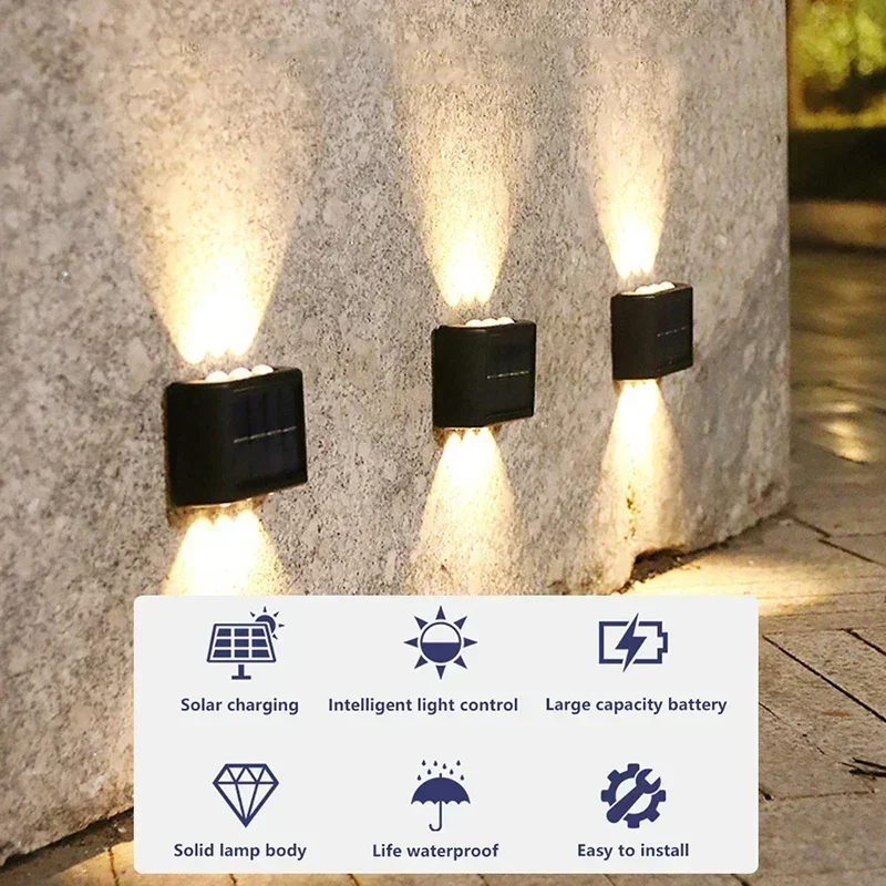 LEDソーラーライト 屋外防水 ソーラーウォールランプ 上下 - Lighting Decor Outdoor のレビューと価格