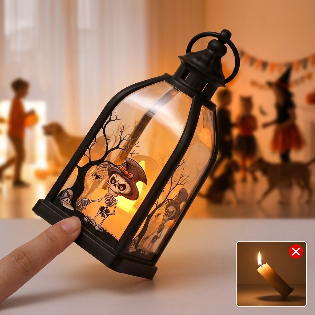 ハロウィンゴーストキャッスルテーマの吊り下げ式LEDランタン - Lighting Decor House のレビューと価格