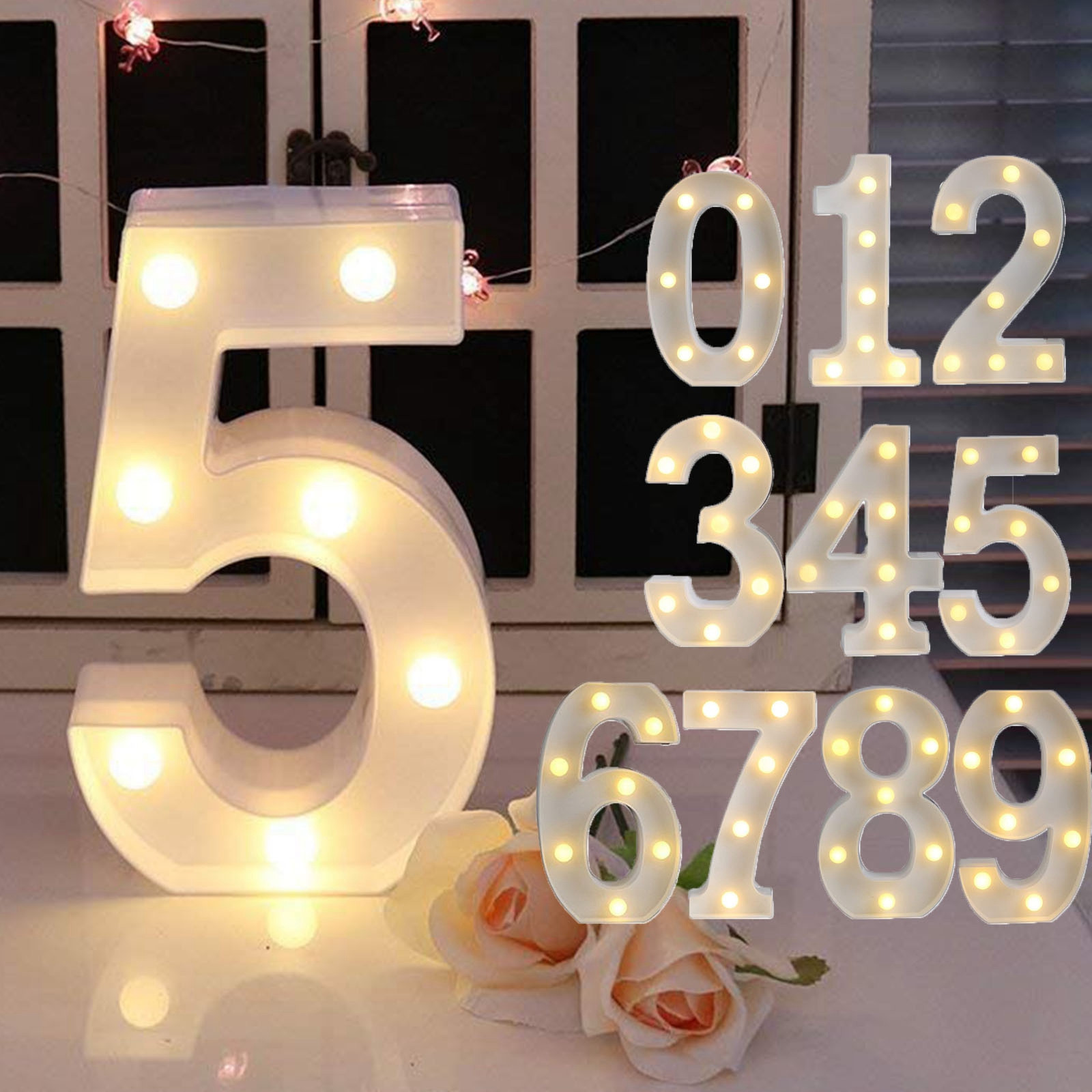 LEDライト付きプラスチック電池式アルファベット番号,パーテ - Lighting Decoration Stand のレビューと価格