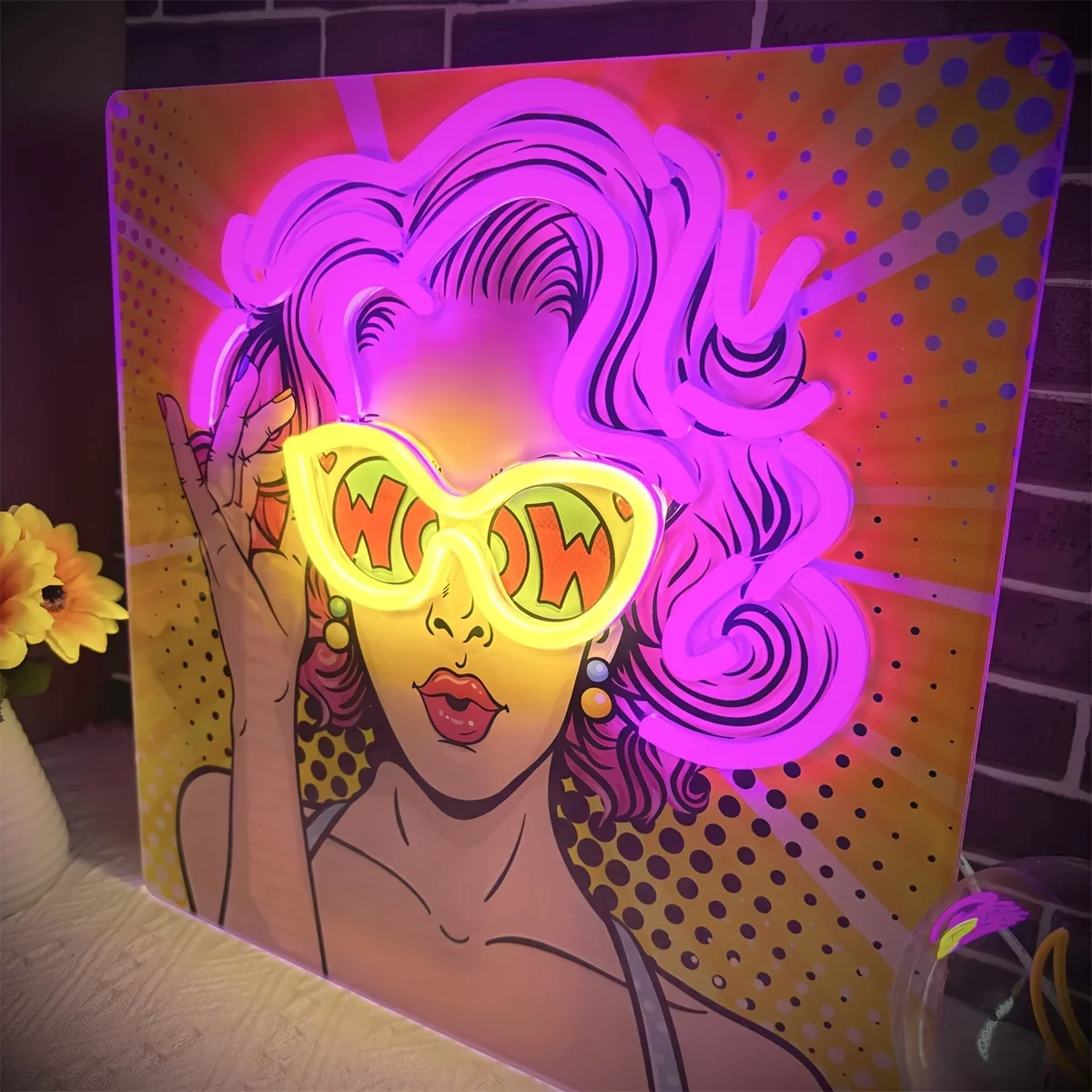 Wow Lady ポップアート LED ネオンサイン USB - Lighting Decor Wow のレビューと価格