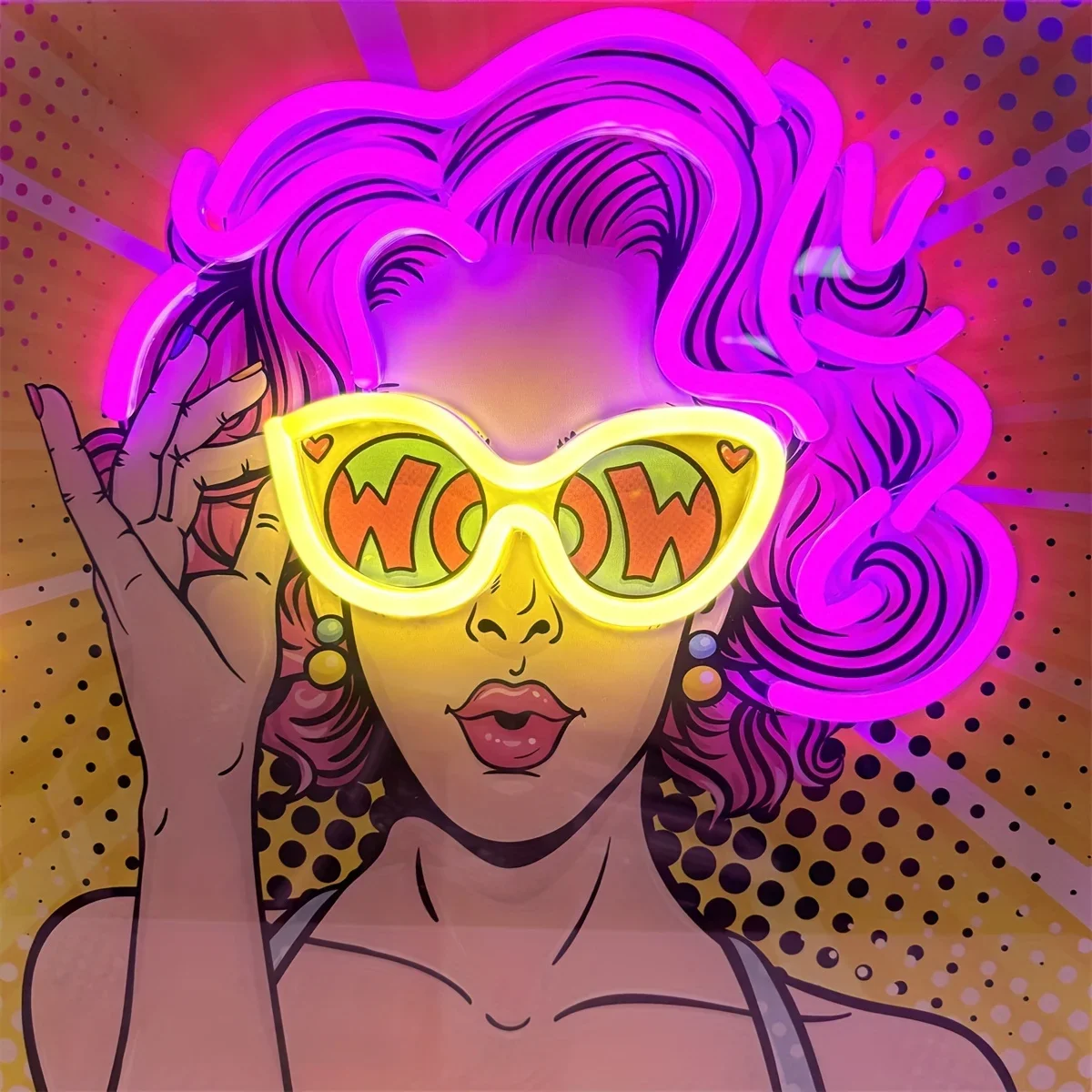 Wow Lady ポップアート LED ネオンサイン USB - Lighting Decor Wow のレビューと価格