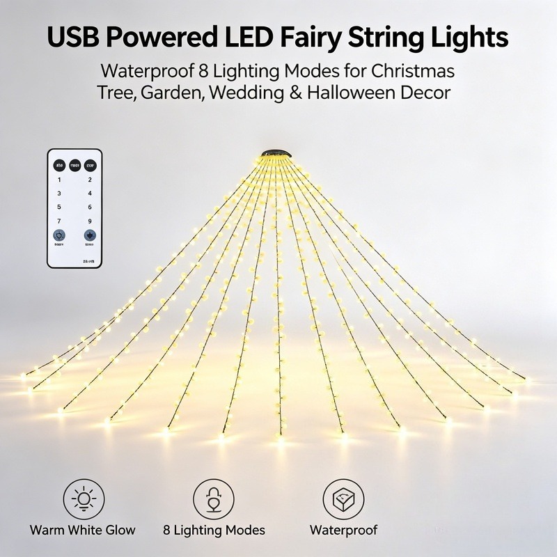 USB LED フェアリーストリングライト、防水クリスマスツ - Lighting Decor Wedding のレビューと価格