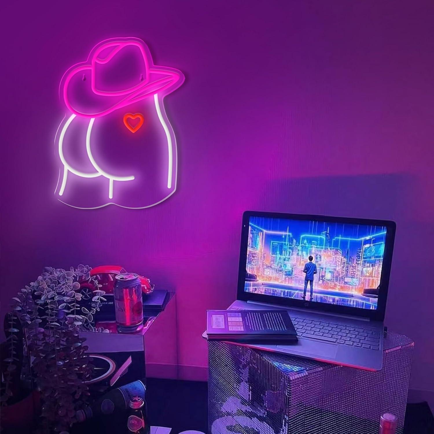 カウガールネオンサイン調光可能LEDライト、女の子の寝室、ゲ - Lighting Decor Wedding のレビューと価格