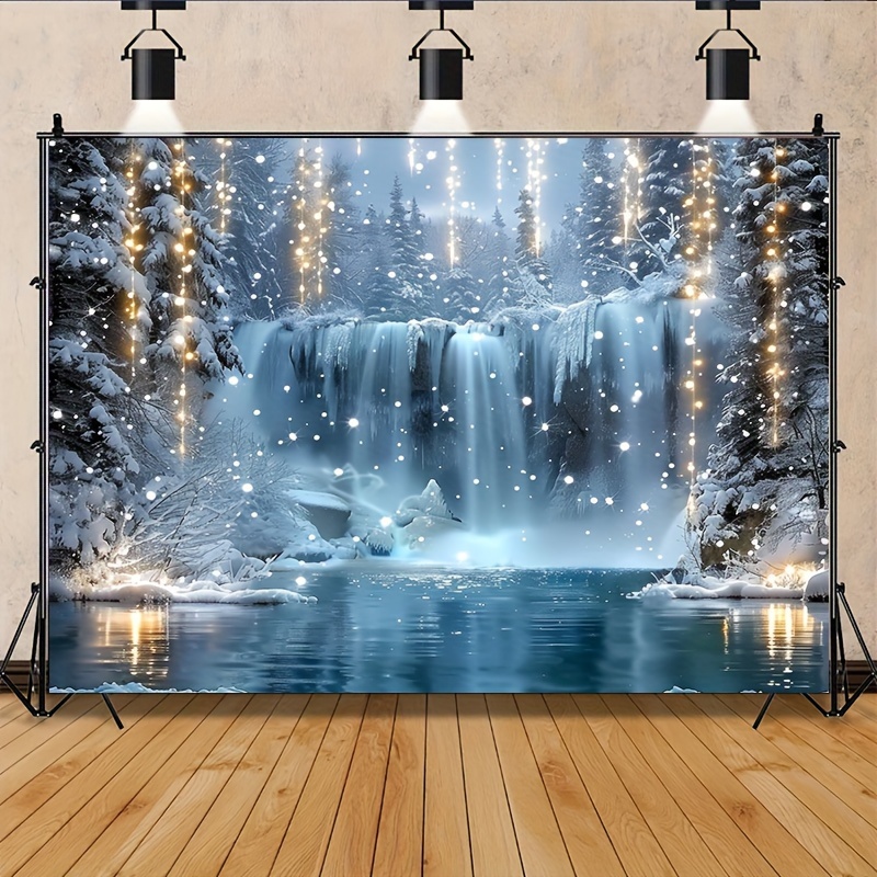 クリスマスファンタジー背景生地 - 明るい滝とスパンコールラ - Elements Lighting Decor のレビューと価格