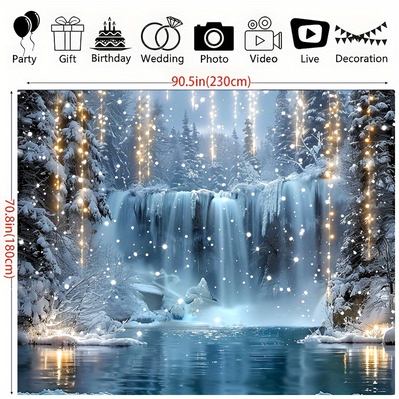 クリスマスファンタジー背景生地 - 明るい滝とスパンコールラ - Elements Lighting Decor のレビューと価格