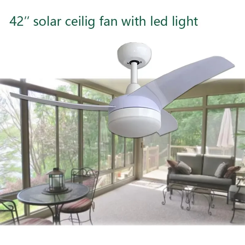 42インチソーラー天井扇風機、LEDライト付き、非電動、アプ - Homestead Lighting & Decor Oconomowoc のレビューと価格