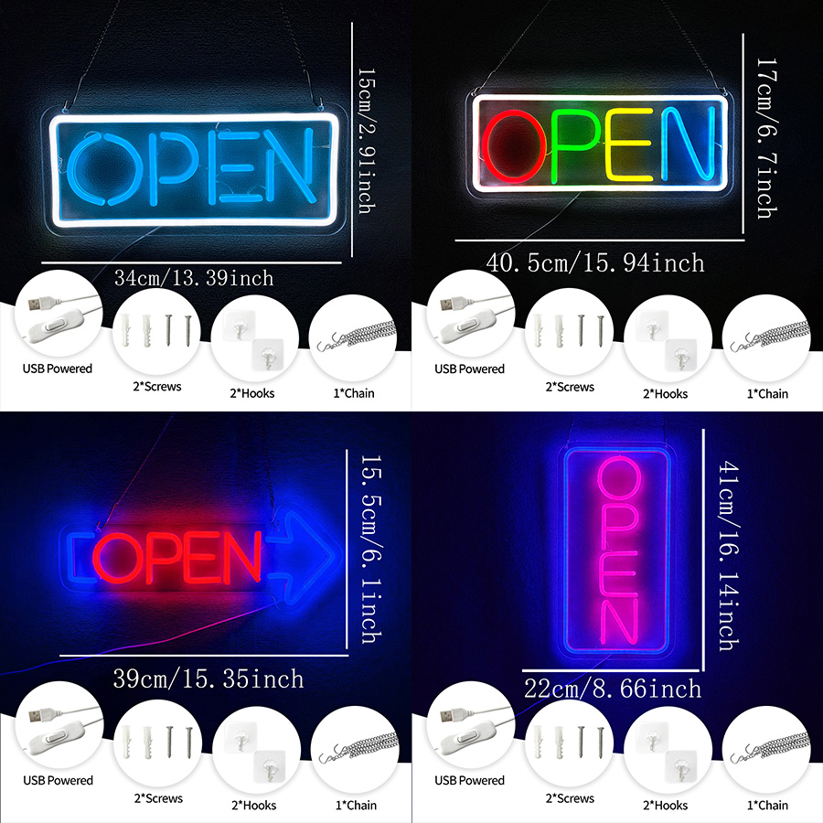 オープンシリーズネオンサイン 壁飾り用、レストラン装飾用ライ - Restaurant Lighting Decoration のレビューと価格