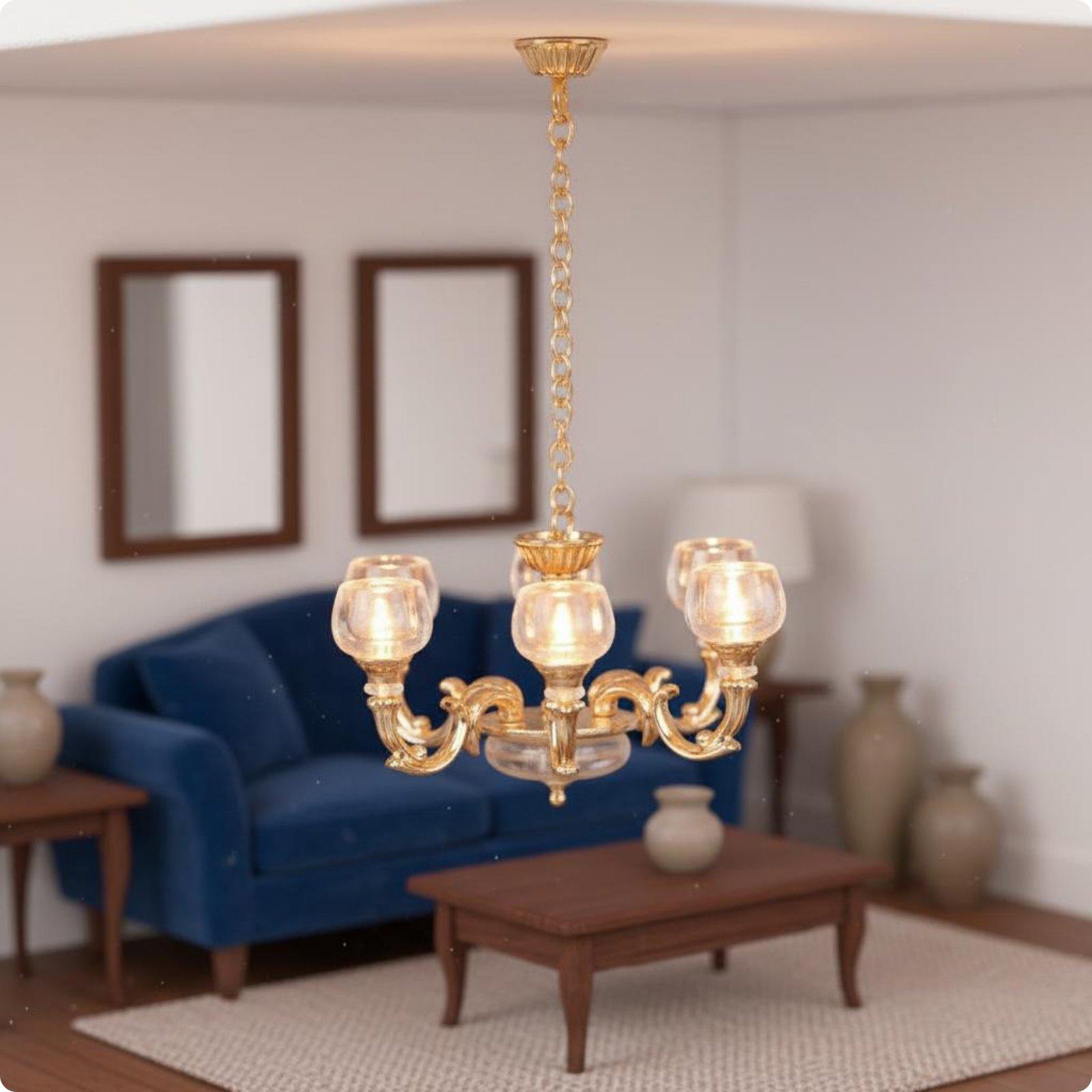 ミニチュア吊り下げランプ レトロドールハウスシャンデリアモデ - Lighting Decor House のレビューと価格