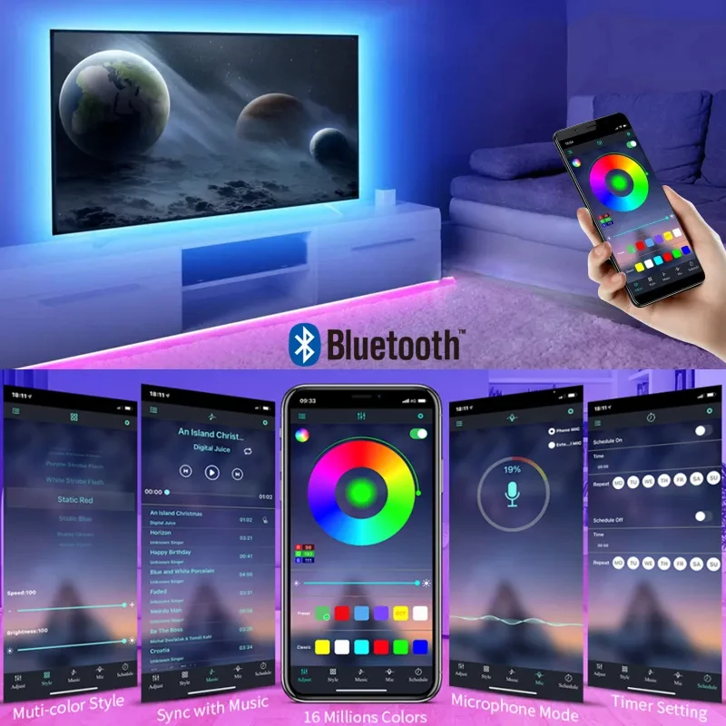 USB LEDストリップライト DC 5V RGB 5050 - Lighting Bolt Decor のレビューと価格