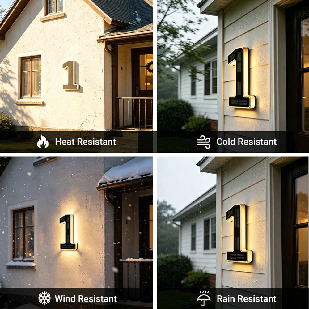 12 センチメートルソーラー屋外家番号ライト防水 LED ア - Lighting Decor House のレビューと価格
