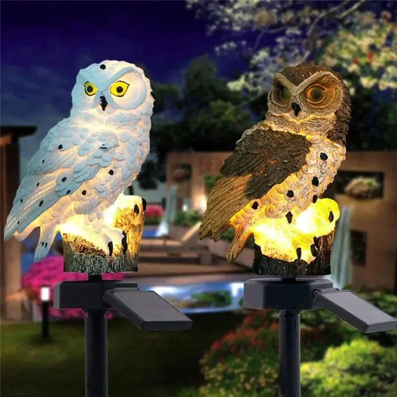 ソーラーフクロウ像ガーデンライトLED防水屋外装飾、庭やパテ - Lighting Decor Ideas のレビューと価格