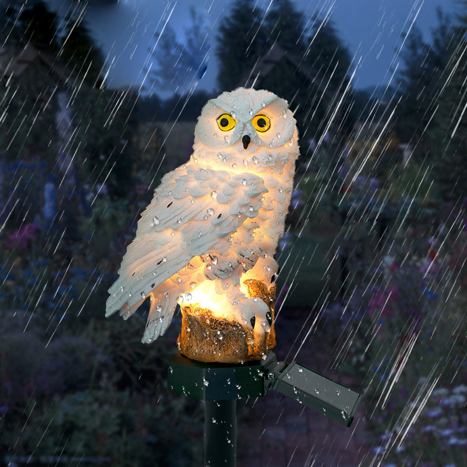 ソーラーフクロウ像ガーデンライトLED防水屋外装飾、庭やパテ - Lighting Decor Ideas のレビューと価格