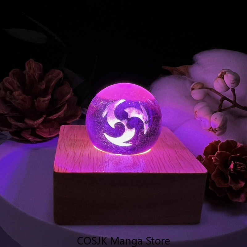ゲーム原神インパクトエレメントガラスボールナイトライト寝室の - Elements Lighting Decor のレビューと価格