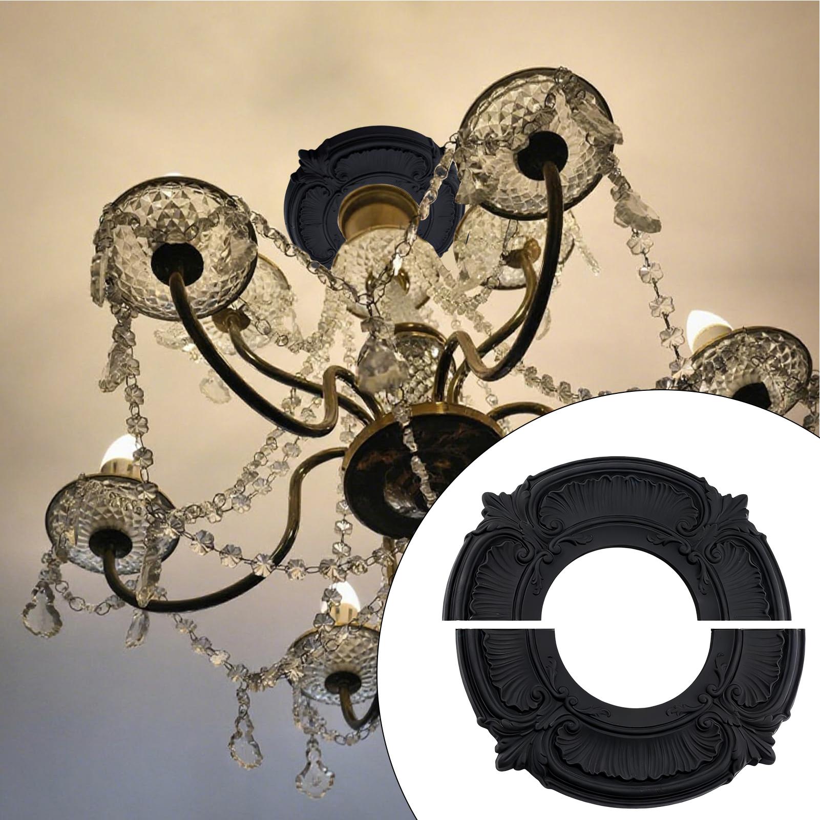 ブラックスプリットシーリングライトメダリオンファンパネル装飾 - Decor Lighting Fans のレビューと価格
