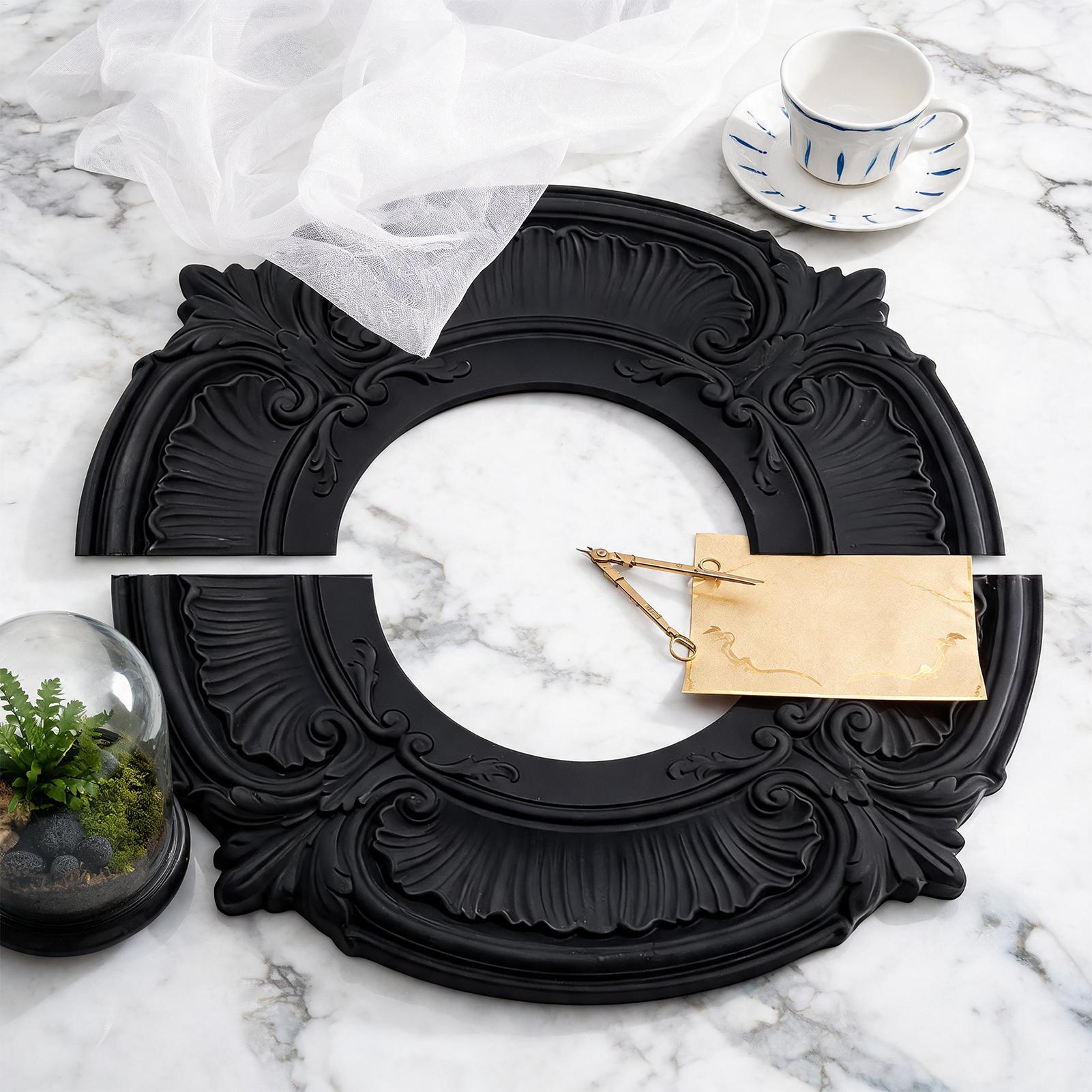 ブラックスプリットシーリングライトメダリオンファンパネル装飾 - Decor Lighting Fans のレビューと価格