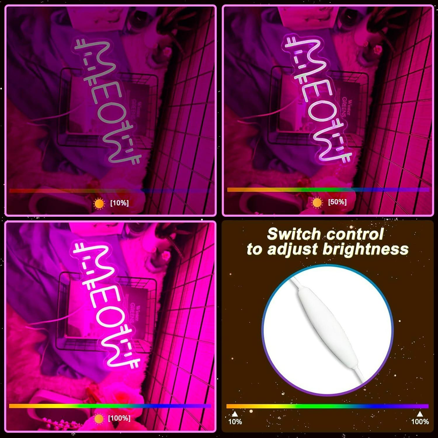 ニャーネオンサインキャットUSB電源LED調光ネオンライト寝 - Restaurant Lighting Decoration のレビューと価格