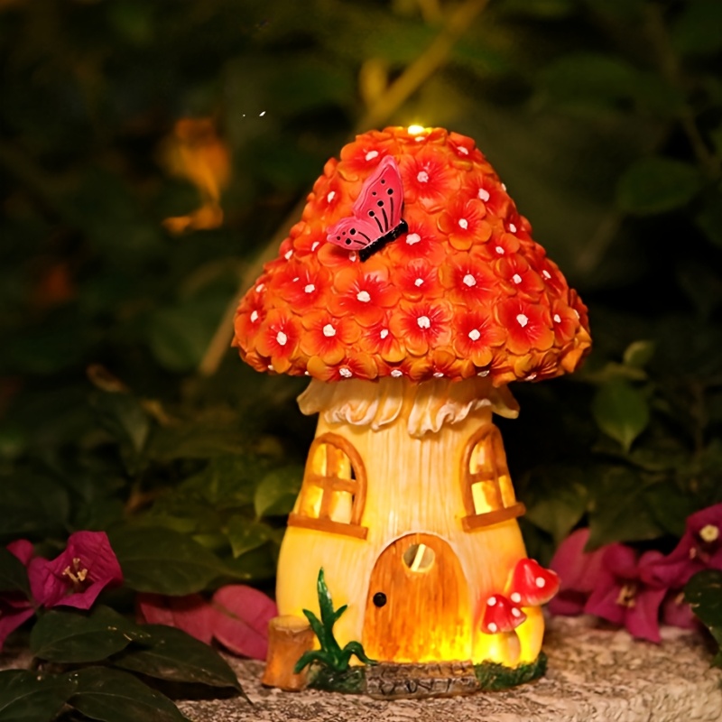 屋外ガーデンソーラースタチューライト、ソーラー式キノコハウス - Lighting Decor House のレビューと価格