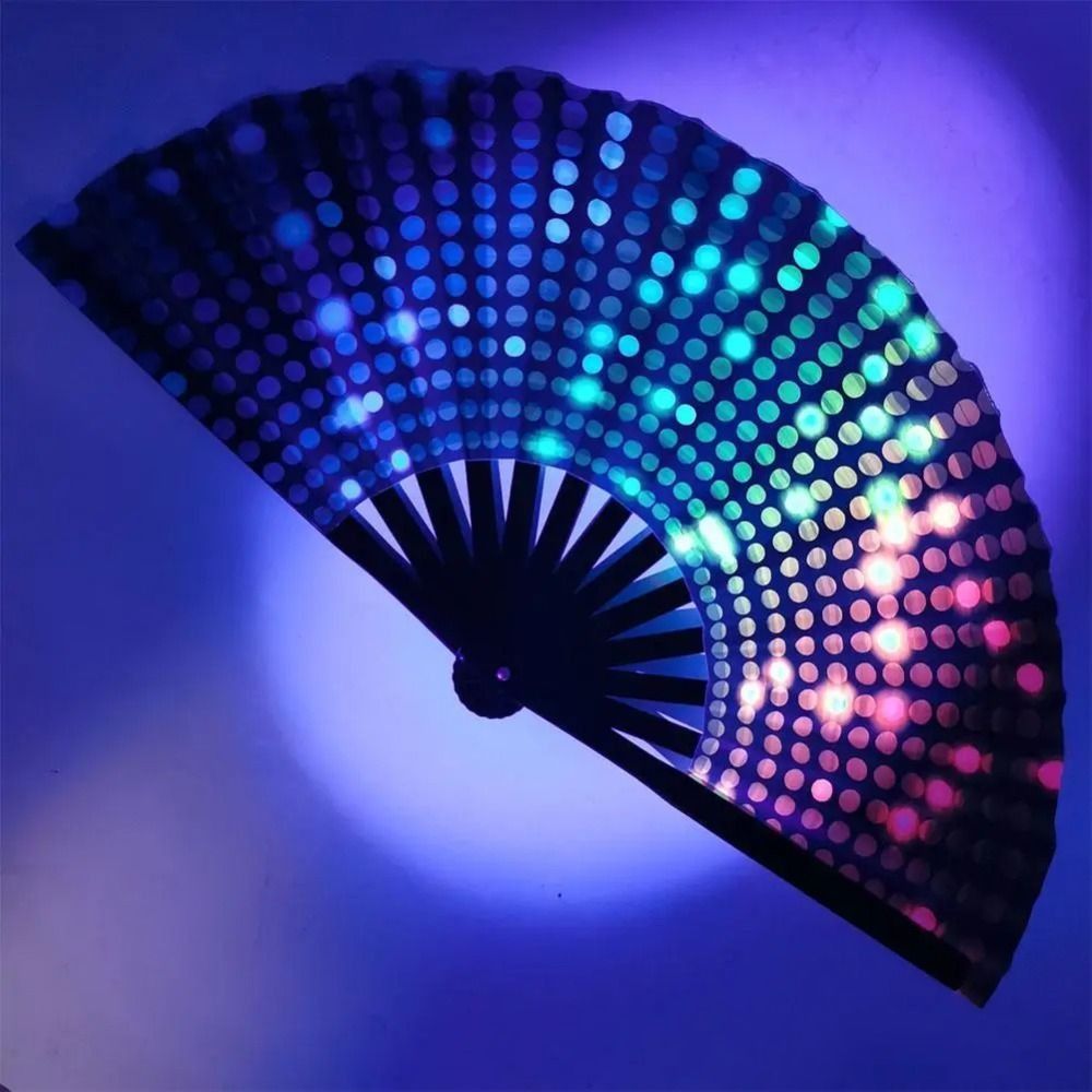 ライト付き扇子 大型折りたたみ式扇子 カラフル折りたたみ式ハ - Decor Lighting Fans のレビューと価格