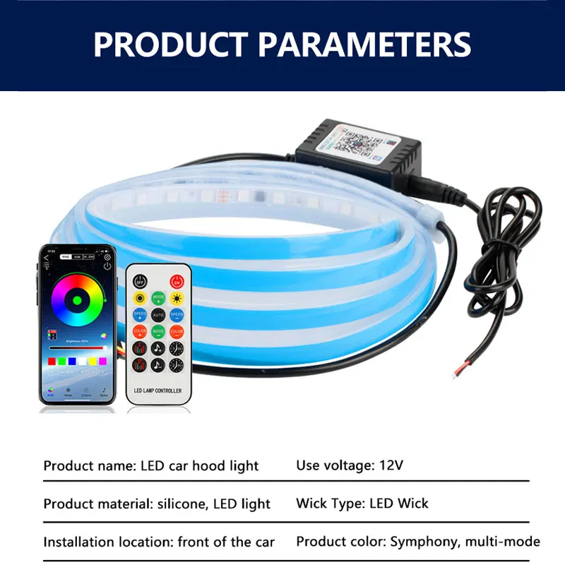 120/150/180cm車用ボンネット装飾ライトAPPリモ - Lighting Bolt Decor のレビューと価格