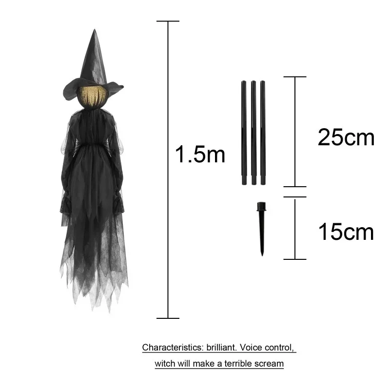 音に反応する手を持つ魔女ハロウィンデコレーション カラフルな - Lighting Decor House のレビューと価格