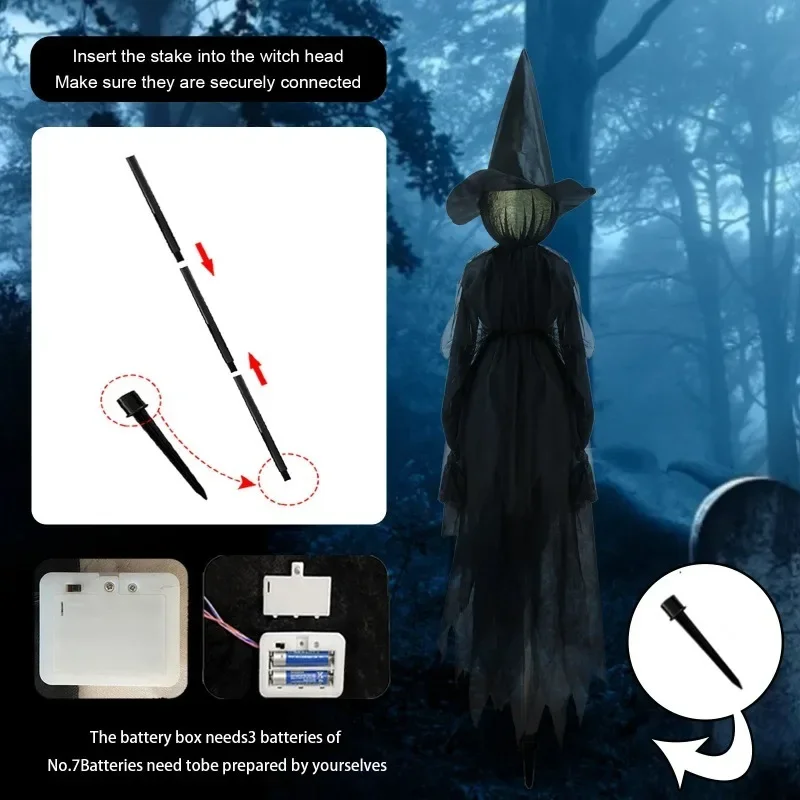 音に反応する手を持つ魔女ハロウィンデコレーション カラフルな - Lighting Decor House のレビューと価格