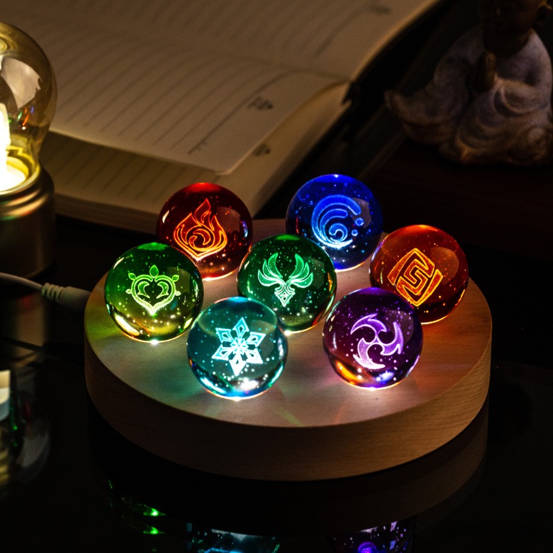 2026年新作原神インパクト6cm 4cmクリスタルボールナ - Elements Lighting Decor のレビューと価格