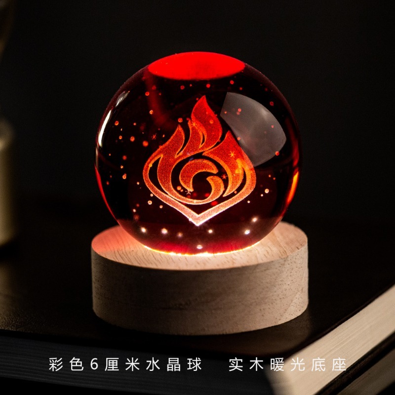 2026年新作原神インパクト6cm 4cmクリスタルボールナ - Elements Lighting Decor のレビューと価格