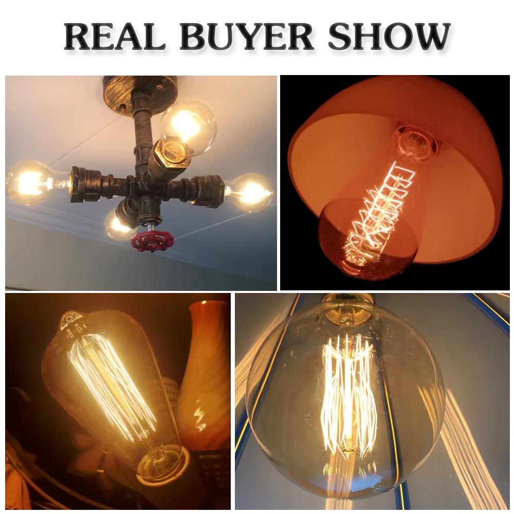 レトロエジソン電球 E27 40W 220V A60 ST6 - Lighting Decor Ideas のレビューと価格