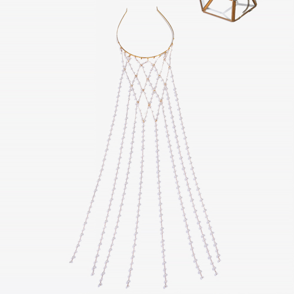 ボヘミアン風イミテーションパールヘアチェーン、ウェディングヘ - Elegant Decor & Lighting Llc のレビューと価格
