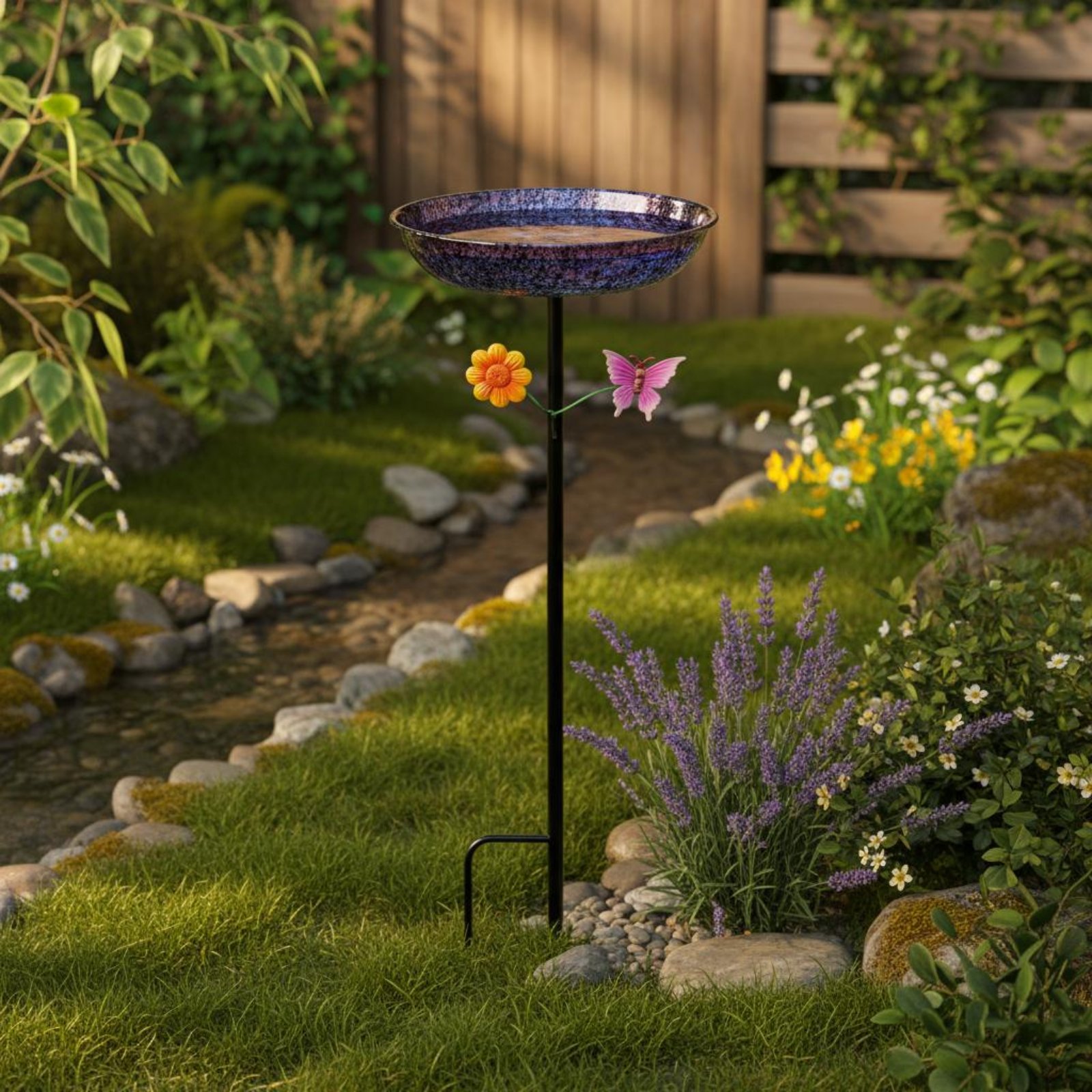 金属製の鳥の水浴び場、長持ちする丸型鳥の水浴び場、庭の装飾、 - Elegant Decor & Lighting Llc のレビューと価格